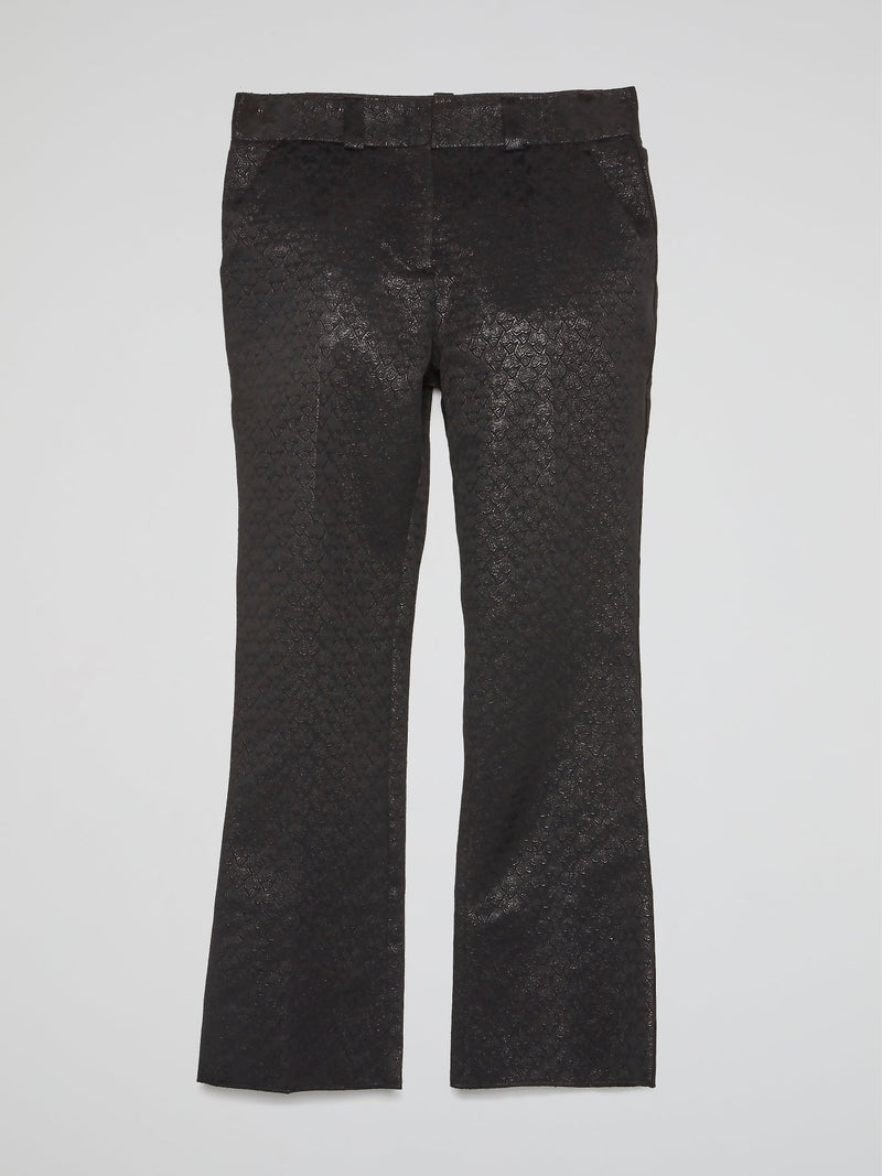 Black Glittered Fabric Pants