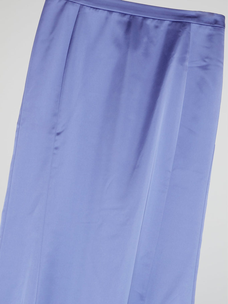 Blue Godet Maxi Skirt