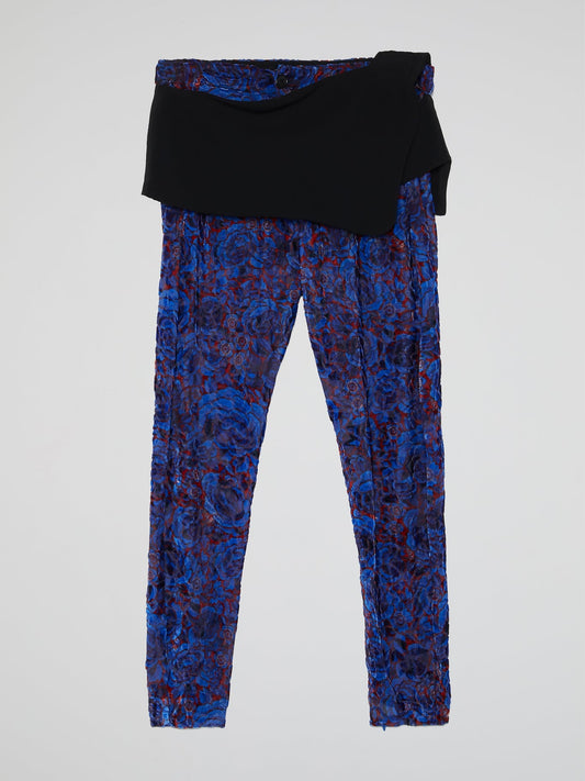 Floral Print Overlay Trouser