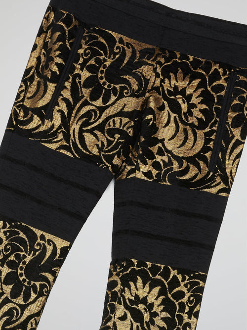 Baroque Print Bootcut Trousers