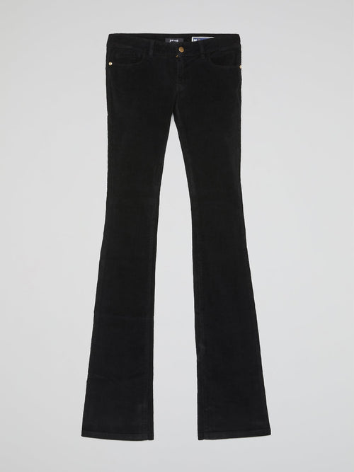 Black Bootcut Corduroy Pants