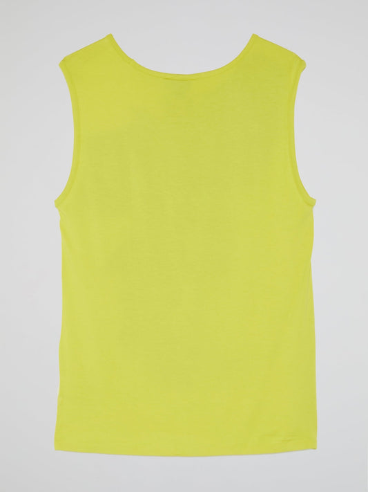 Yellow Floral Print Tank Top