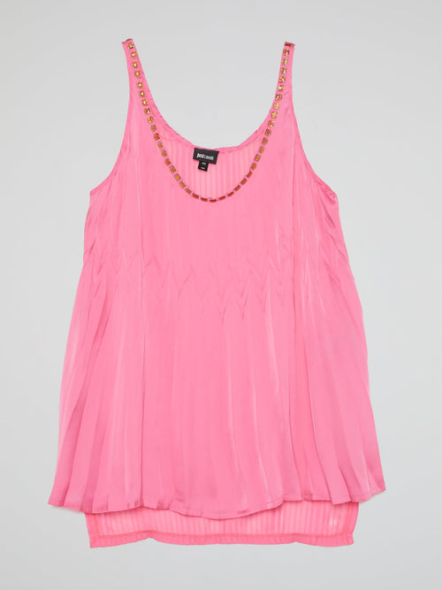 Pink Embellished Sleeveless Top