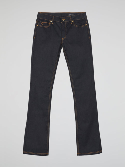 Navy Contrast Stitch Jeans