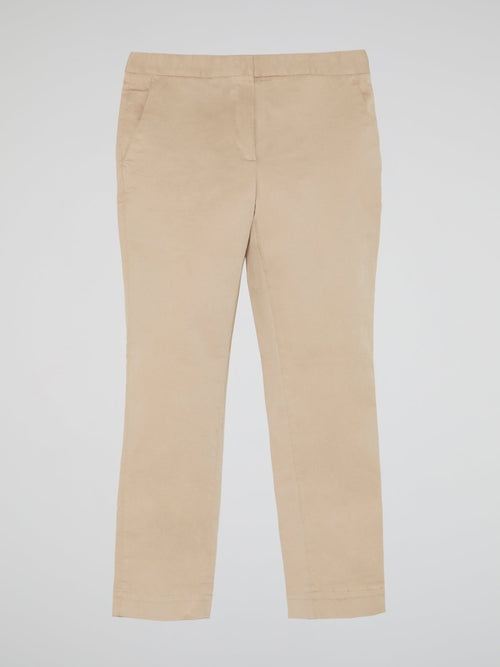 Beige Cropped Pants