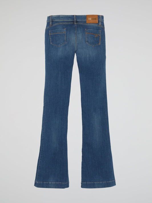 Blue Acid Fade Bootcut Jeans