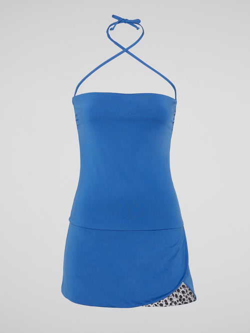 Blue Halter Neck Bustier