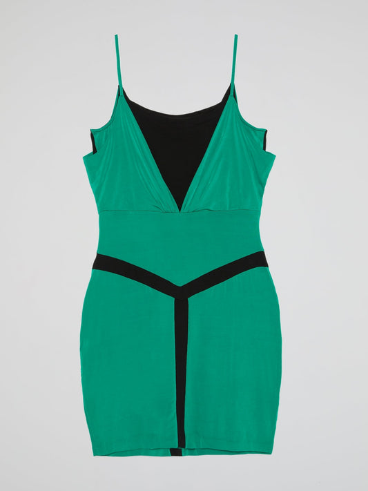 Green Cowl Neck Mini Dress