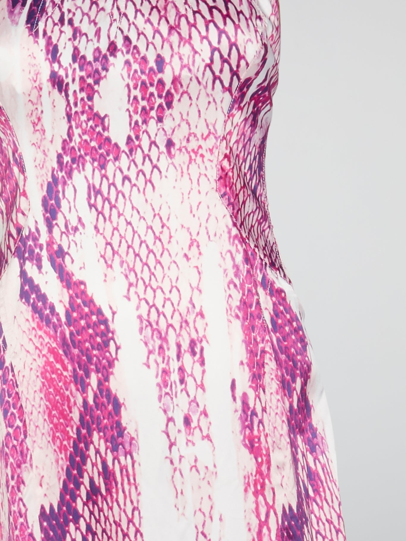 Pink Reptile Print Sleeveless Long Dress