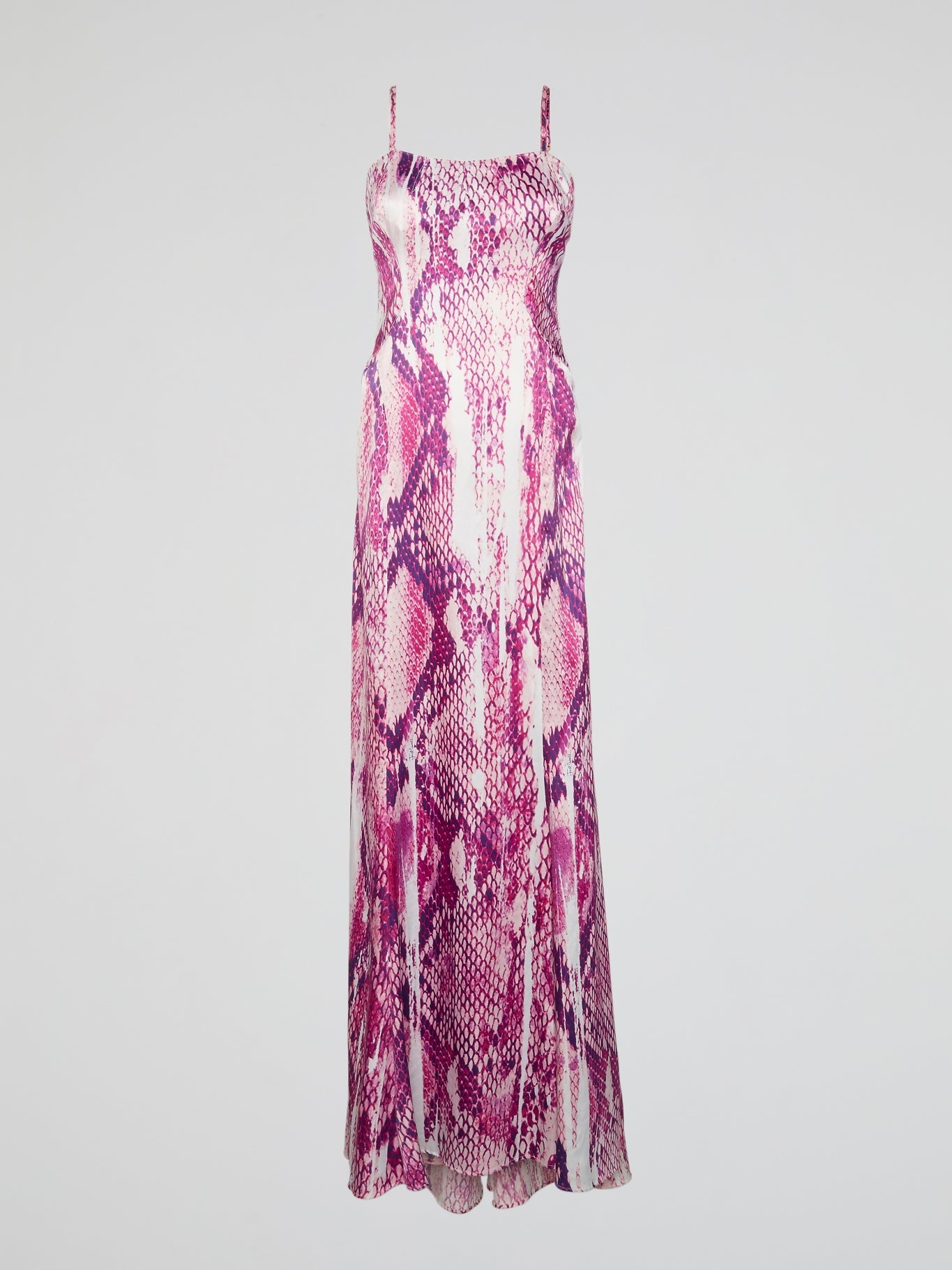 Pink Reptile Print Sleeveless Long Dress