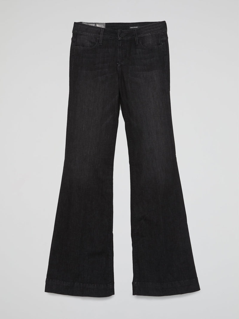 Black Flared Denim Jeans