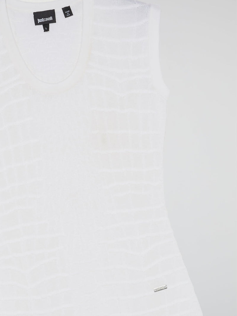 White Reptilian Sleeveless Dress