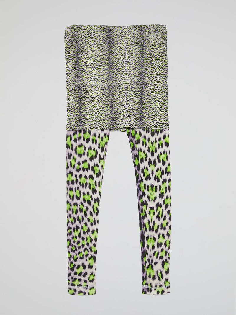 Animal Print Overlay Leggings