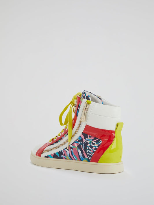 Colour Block Lace-Up Sneakers