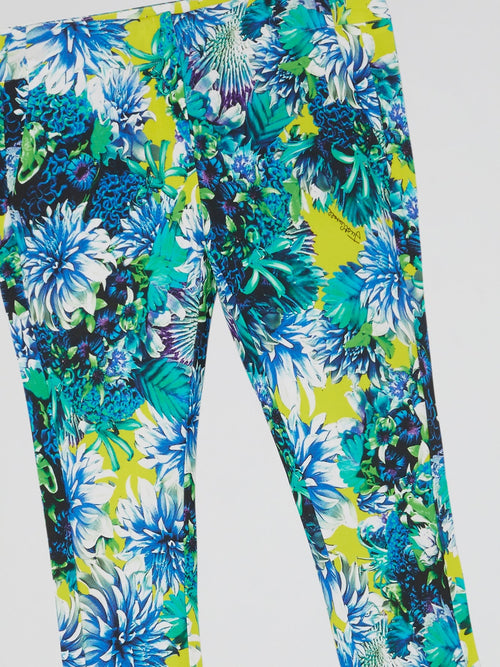 Floral Print Waistband Trousers