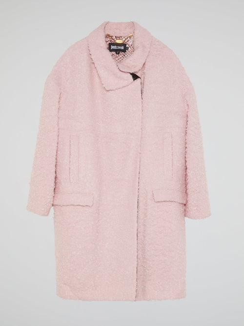 Pink Fur Trench Coat