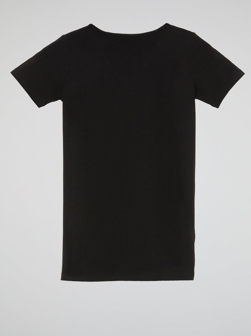 Black Printed Crewneck T-Shirt