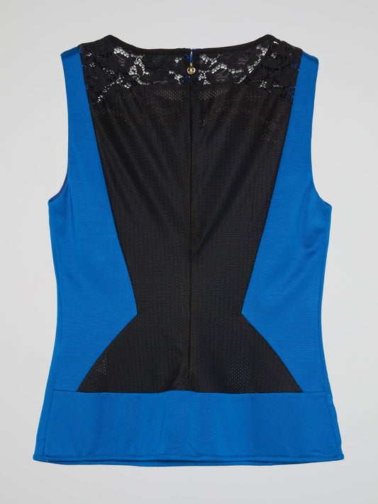 Blue Lace Panel Top