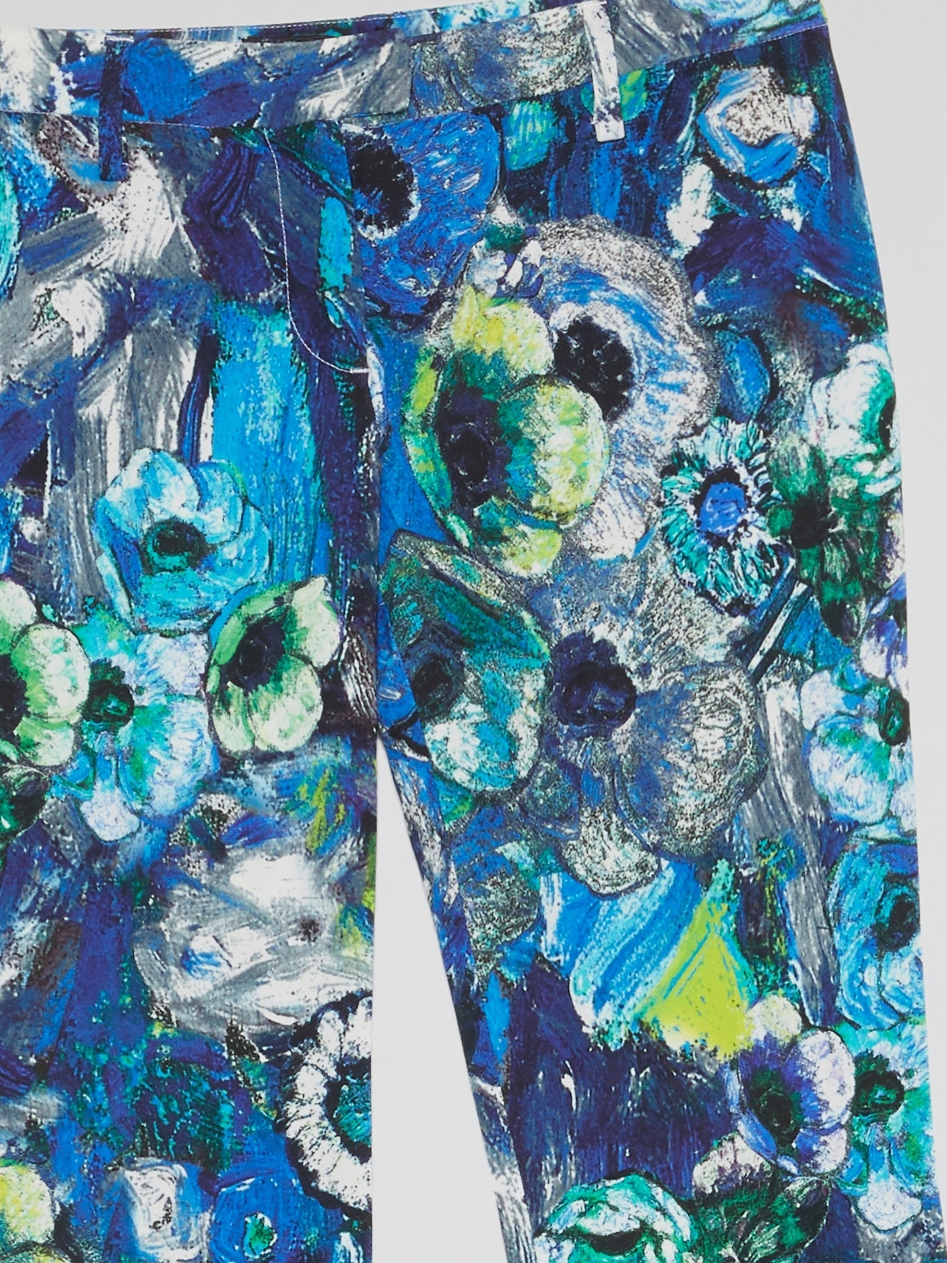 Painted Floral Print Trousers