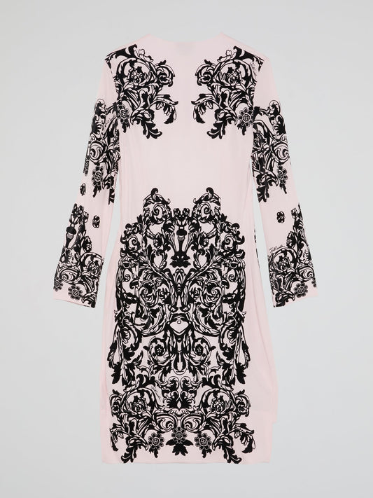 Pink Paisley Print Keyhole Dress