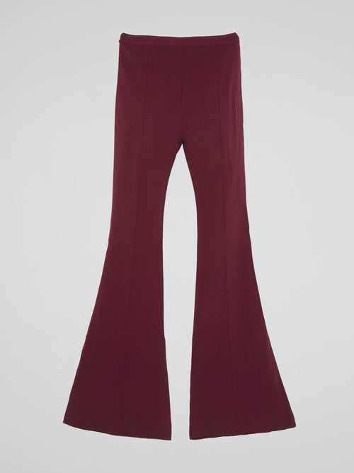 Burgundy Bell Bottom Pants