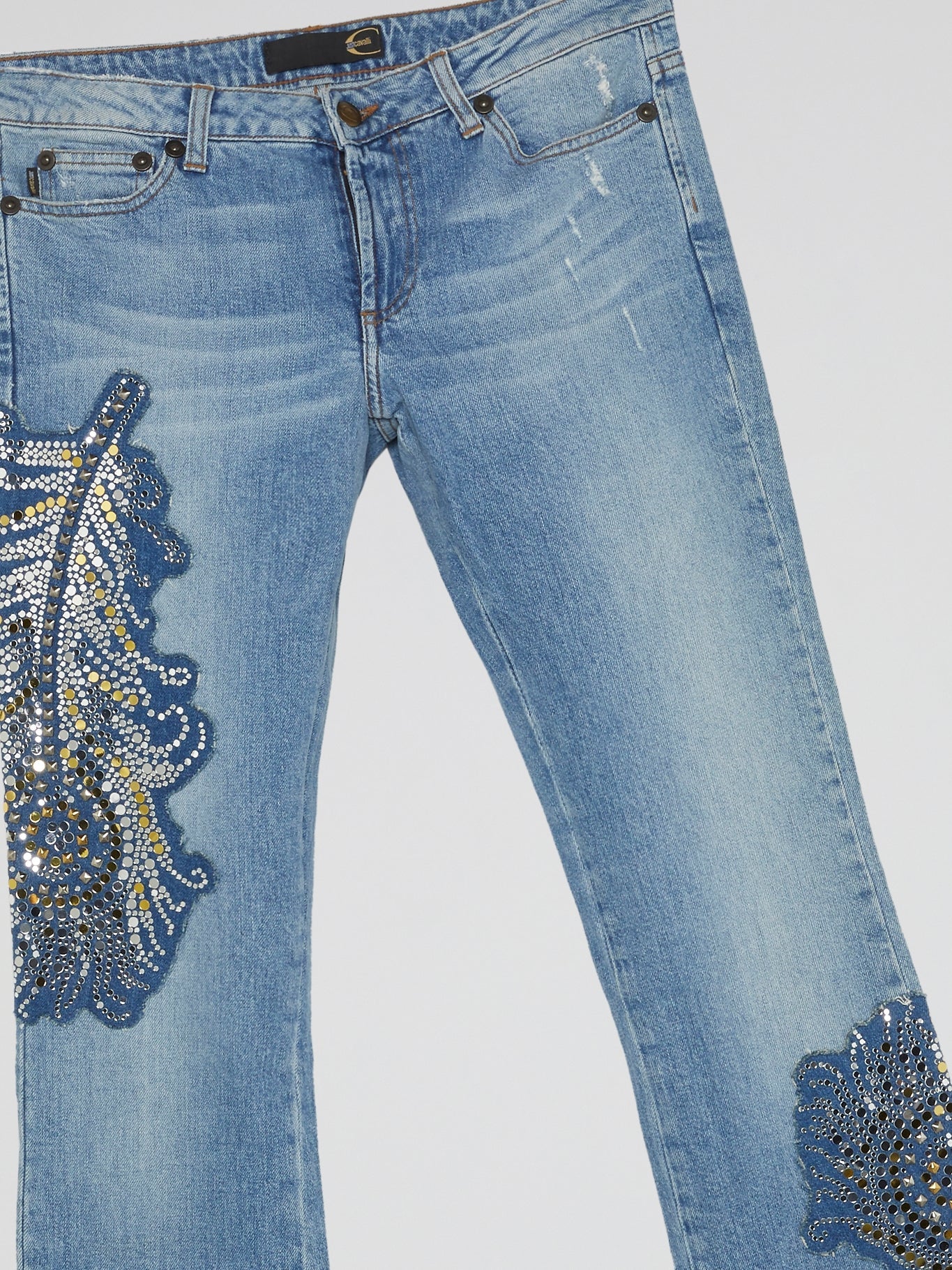 Blue Studded Denim Jeans