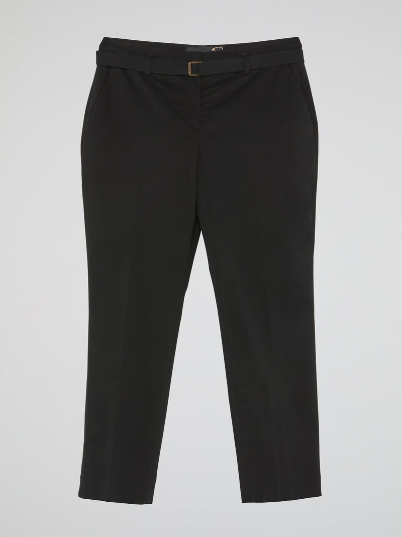 Black Belted Capri Pants