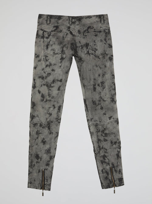 Grey Acid Wash Jeans