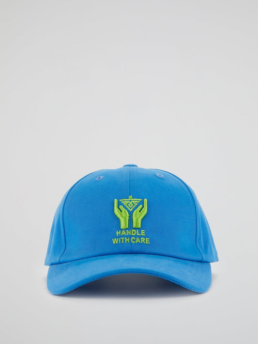 Blue Embroidered Baseball Cap