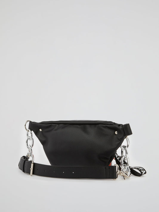 Heather Orange Panel Leather Bumbag