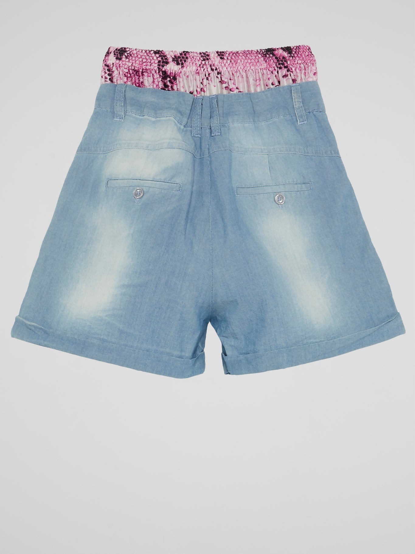 Blue Contrast Waist Shorts