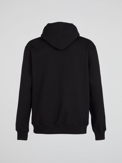 Black Logo Print Hoodie