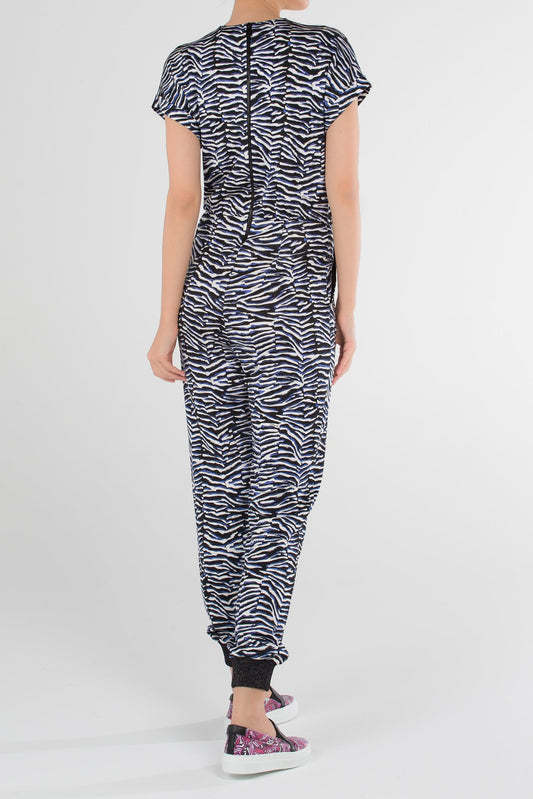 Animal Print Rear Zip Jumpsuit