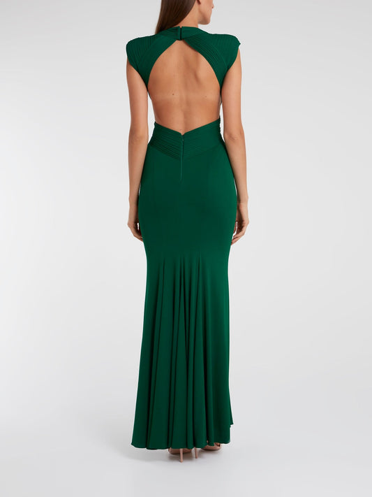 Emerald Pleat Detailed Maxi Dress