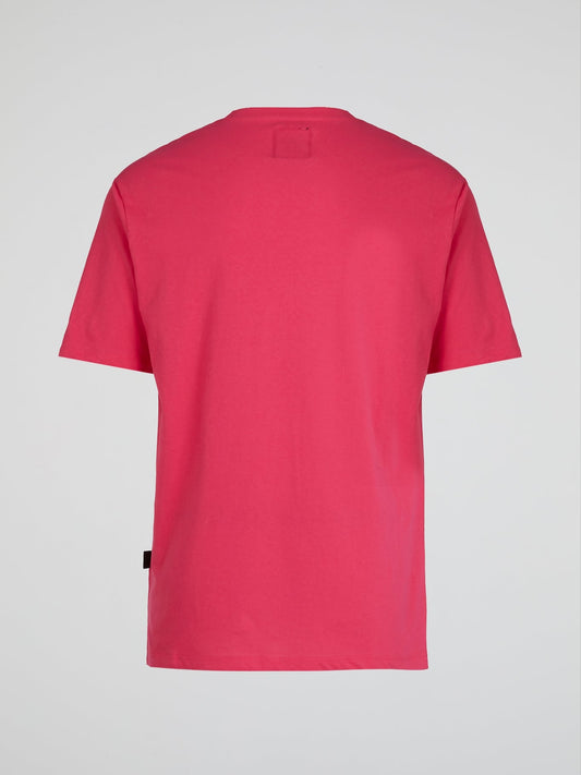 Pink Contrast Logo Print T-Shirt