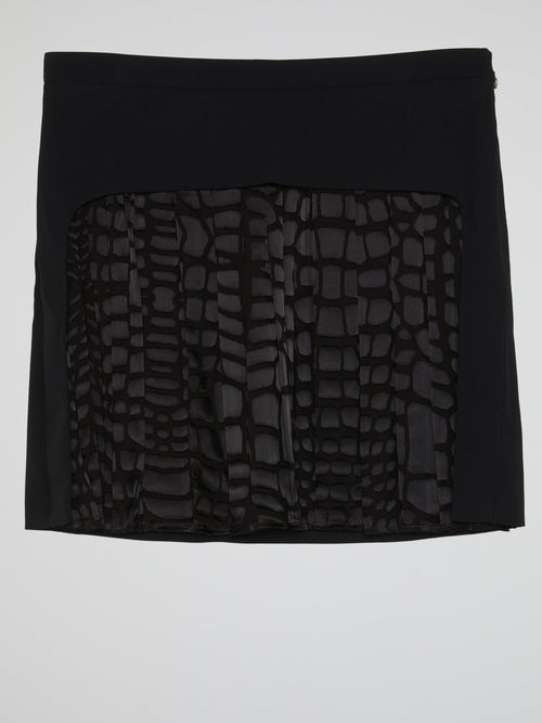 Black Reptilian Mini Skirt