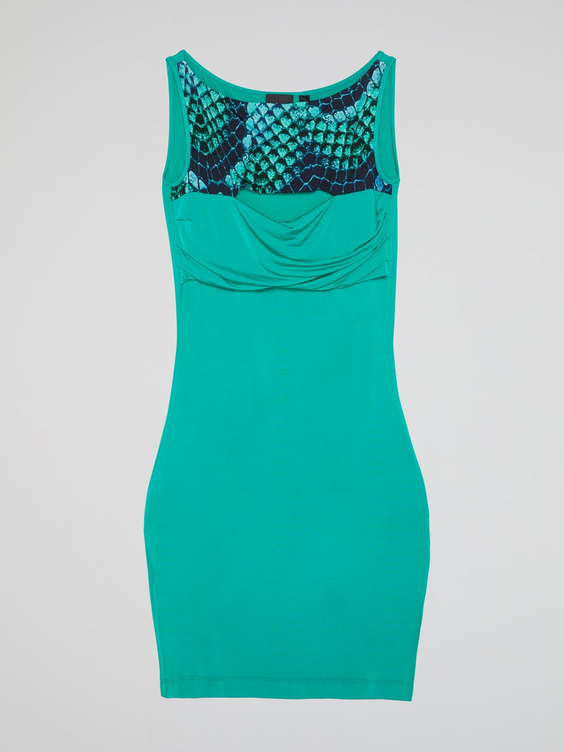 Turquoise Cowl Neck Dress