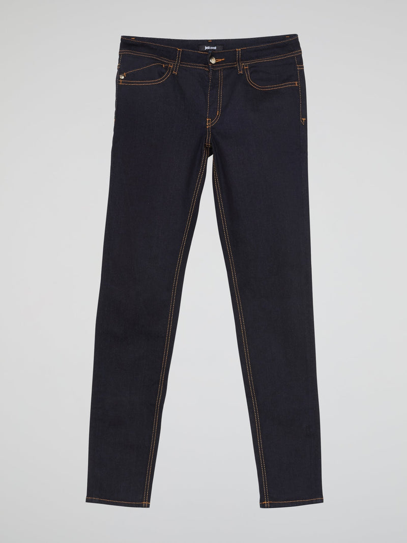 Navy Contrast Stitch Jeans