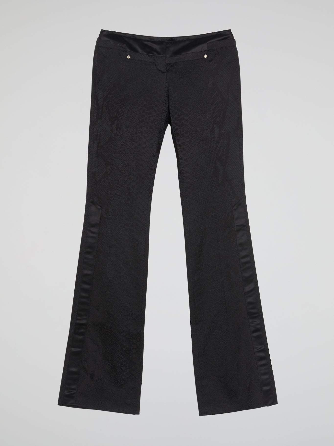 Black Snake Effect Bootcut Pants