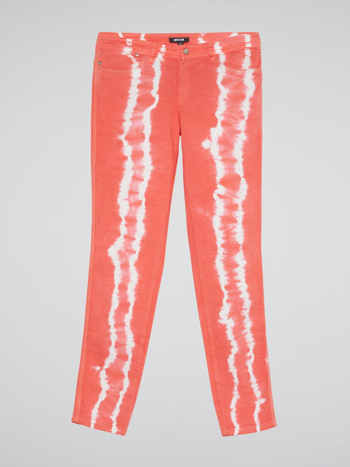 Coral Acid Wash Jeans