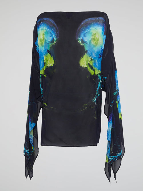 Jellyfish Print Short Kaftan