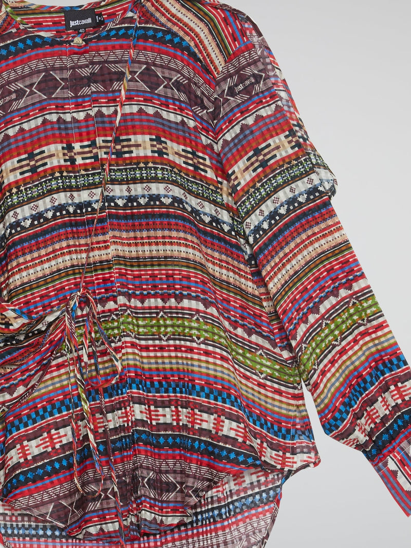 Tribal Print Long Sleeve Top