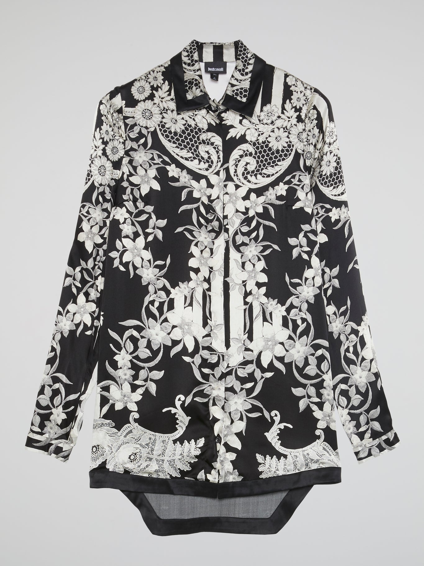 Contrast Lace Floral Detail Dress Shirt