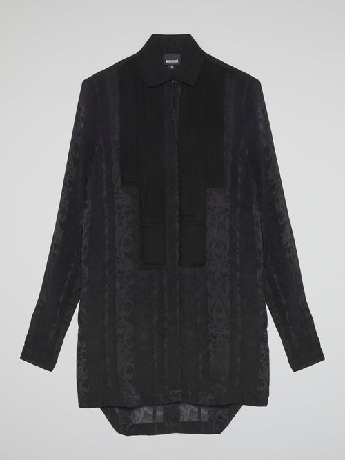 Black Printed Dress Shirt