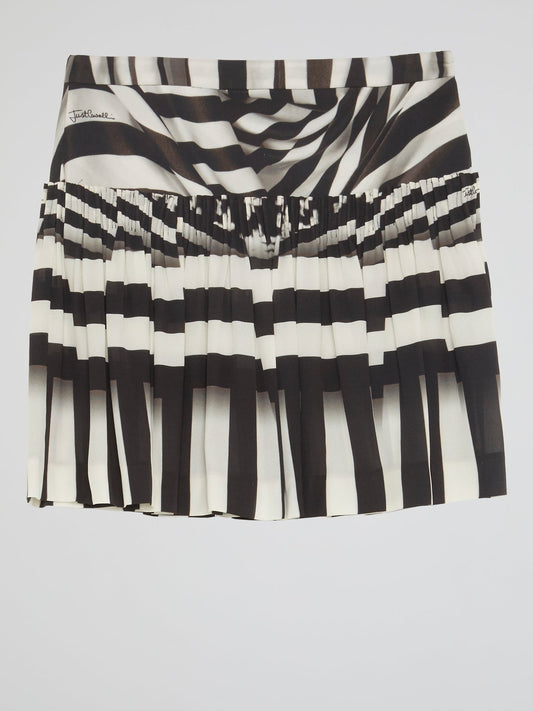 Striped Pleated Mini Skirt