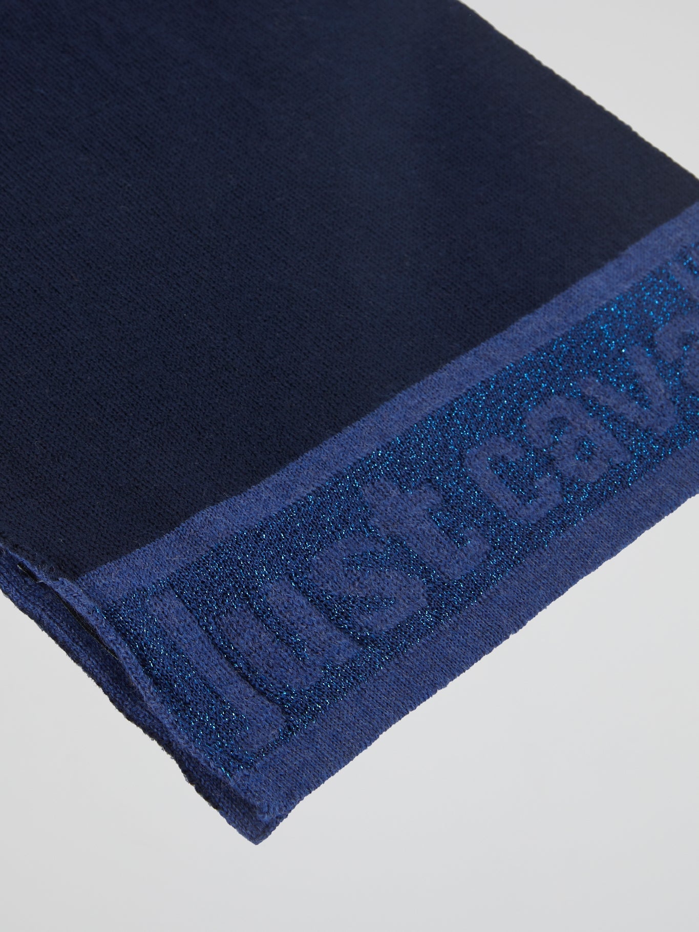 Navy Logo Hem Scarf