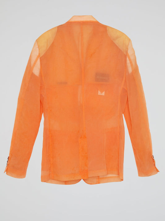 Orange Linen Blazer