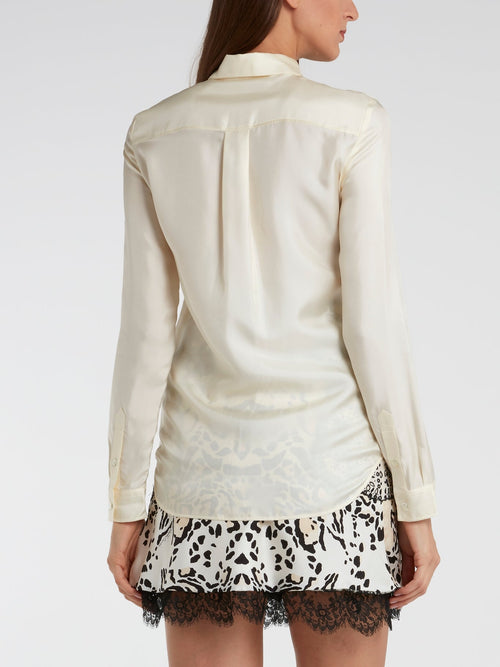 White Lace Detail Shirt