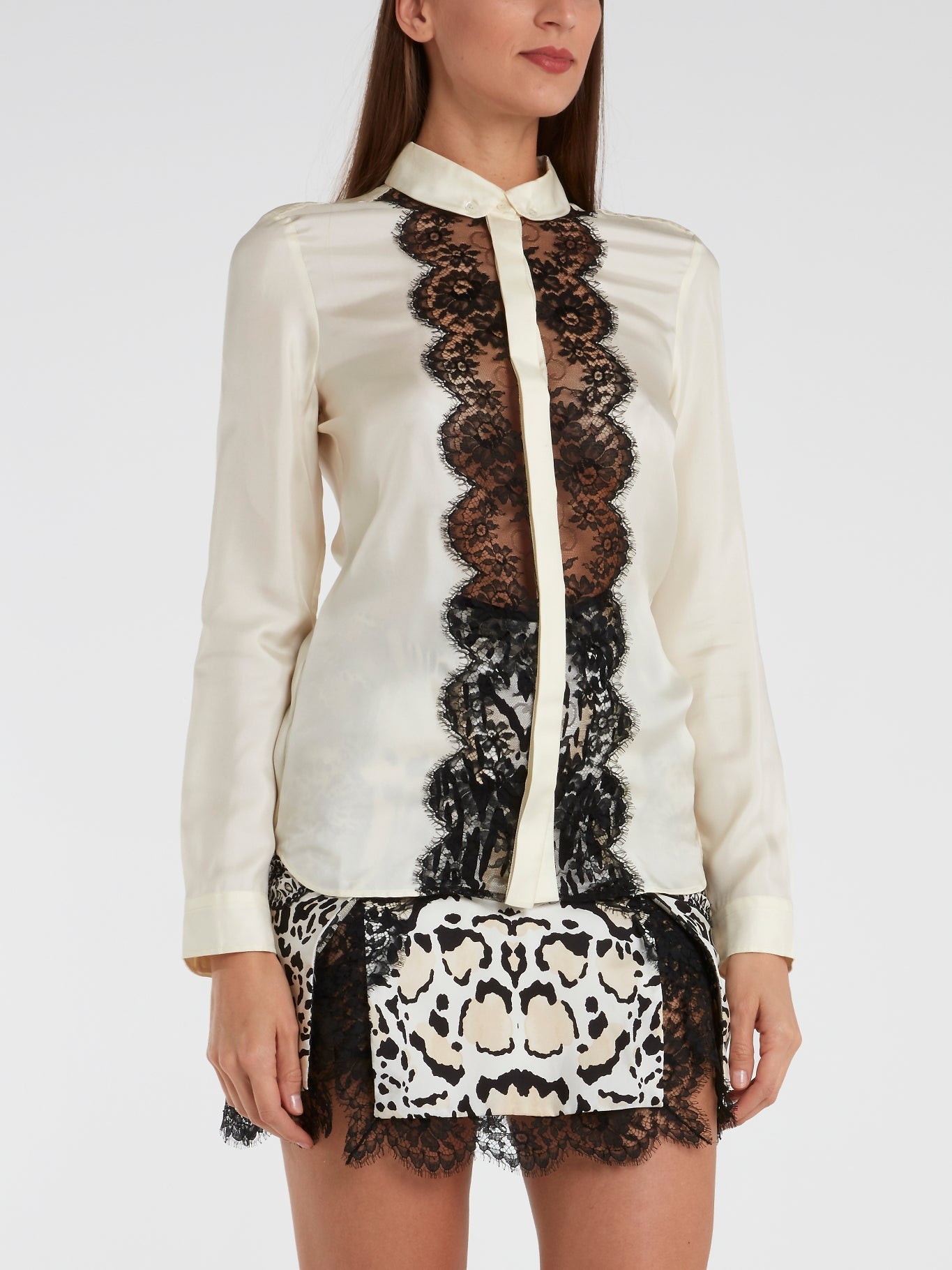 White Lace Detail Shirt