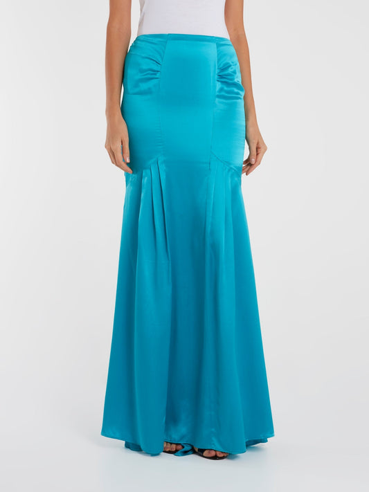 Blue Mermaid Maxi Skirt